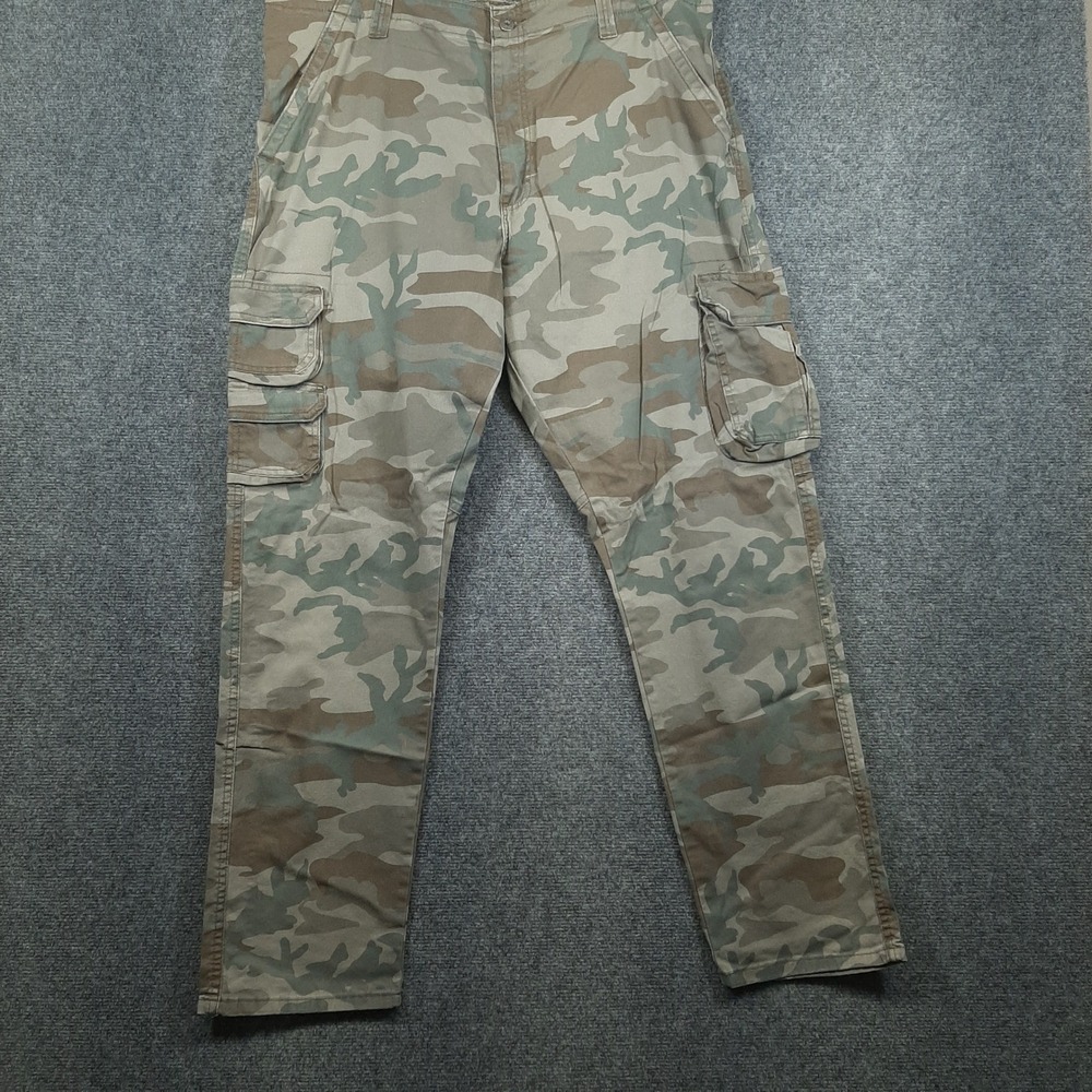 Wrangler Cargo Pants Regular Taper 112326274 40x32 Camo Mens Tactical Stretch